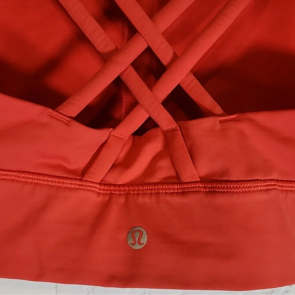 Lululemon Energy Long Line Wireless Bra Color Orange Soda  Size 6